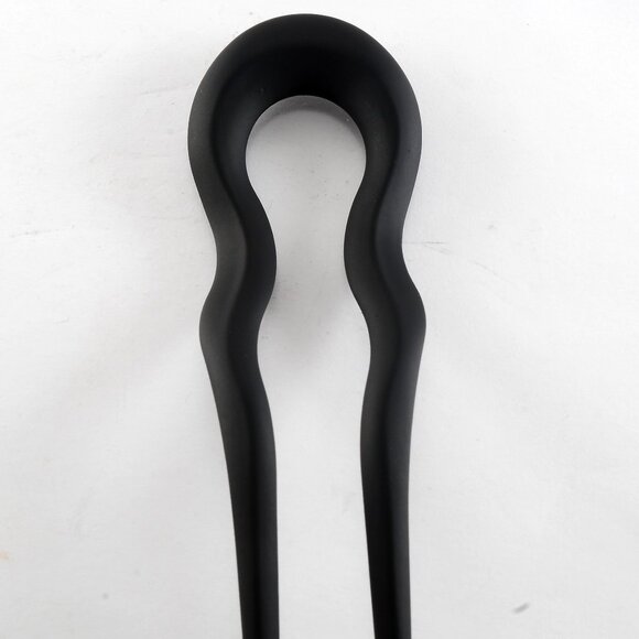Hair Fork  Black Plastic Wavy Hair Notion 5" Matte Finish - Picture 1 of 4